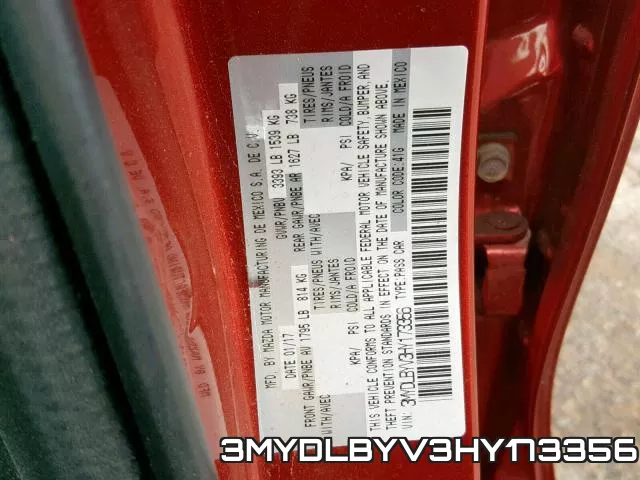 3MYDLBYV3HY173356 фото 2