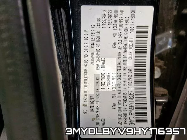 3MYDLBYV9HY176357 фото 2