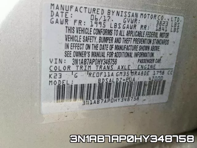 3N1AB7AP0HY348758 фото 2