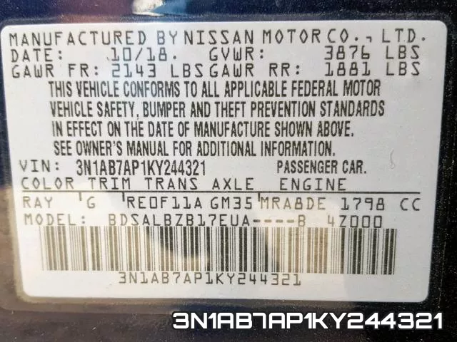 3N1AB7AP1KY244321 фото 2