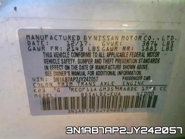 3N1AB7AP2JY242057 фото 2
