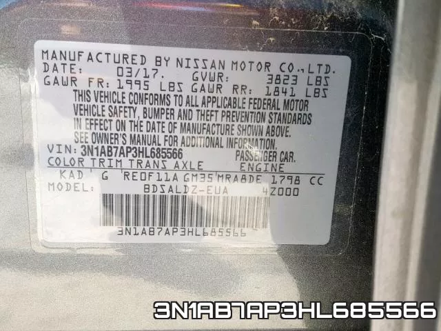 3N1AB7AP3HL685566 фото 2