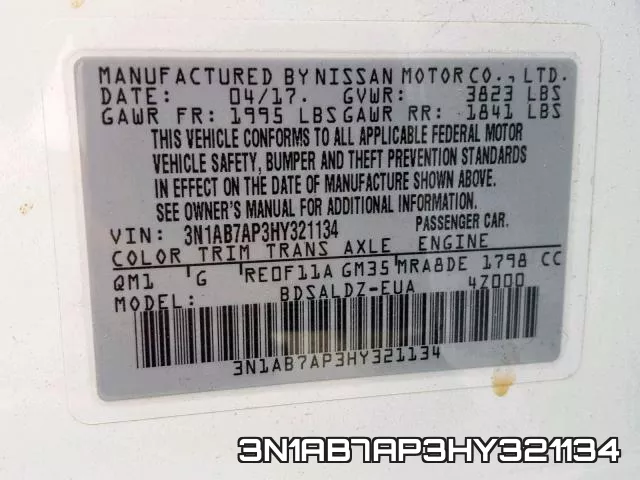 3N1AB7AP3HY321134 фото 2