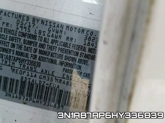 3N1AB7AP6HY336839 фото 2