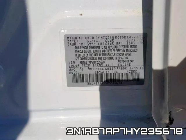 3N1AB7AP7HY235678 фото 2