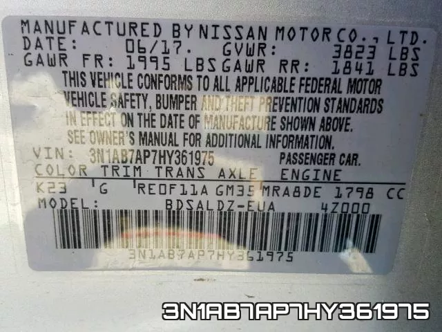 3N1AB7AP7HY361975 фото 2