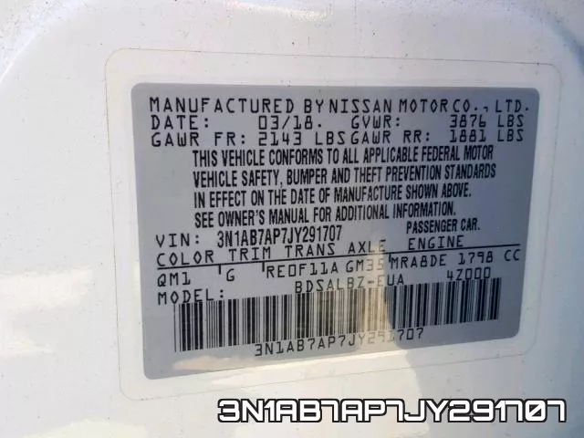 3N1AB7AP7JY291707 фото 2
