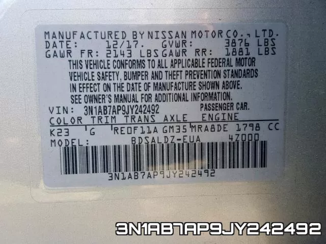 3N1AB7AP9JY242492 фото 2