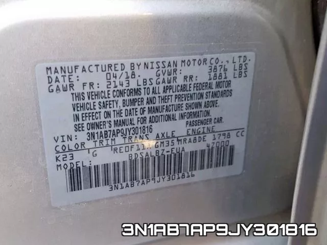 3N1AB7AP9JY301816 фото 2