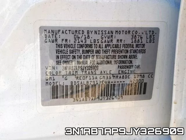 3N1AB7AP9JY326909 фото 2