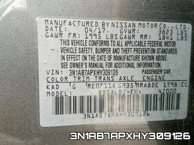 3N1AB7APXHY309126 фото 2