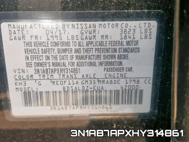 3N1AB7APXHY314861 фото 2