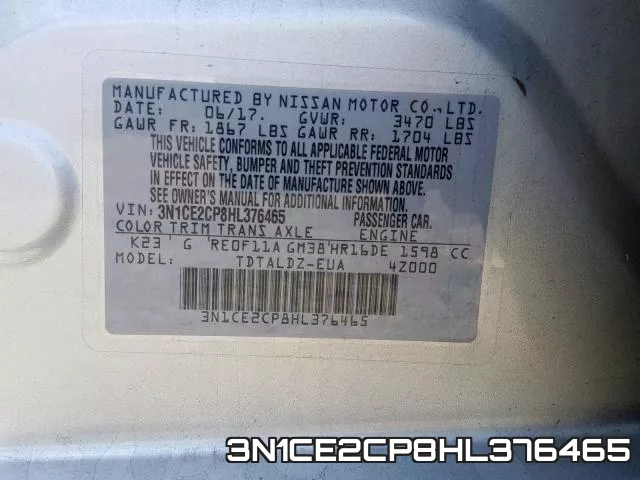 3N1CE2CP8HL376465 фото 2