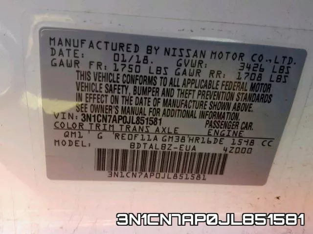 3N1CN7AP0JL851581 фото 2