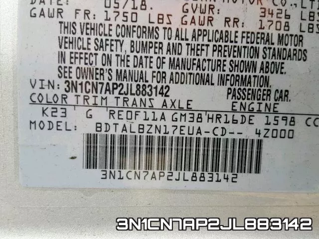 3N1CN7AP2JL883142 фото 2
