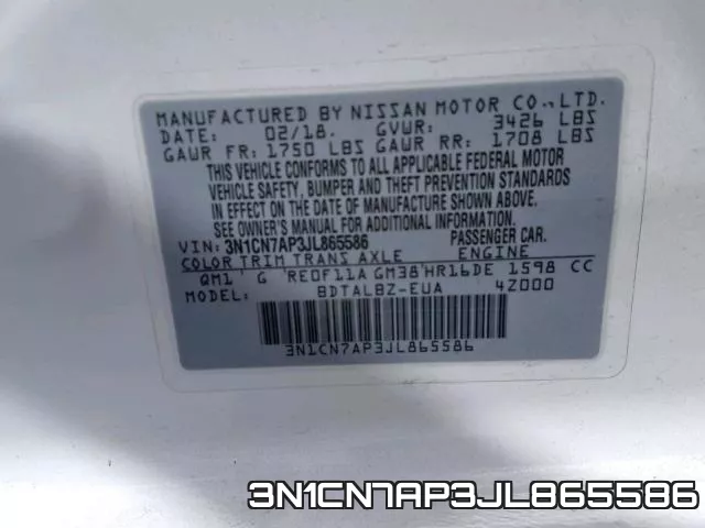 3N1CN7AP3JL865586 фото 2