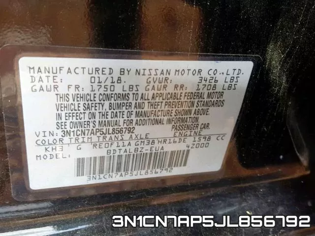 3N1CN7AP5JL856792 фото 2