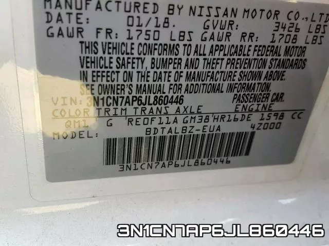 3N1CN7AP6JL860446 фото 2