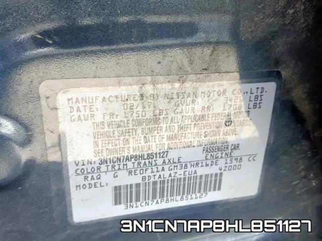 3N1CN7AP8HL851127 фото 2