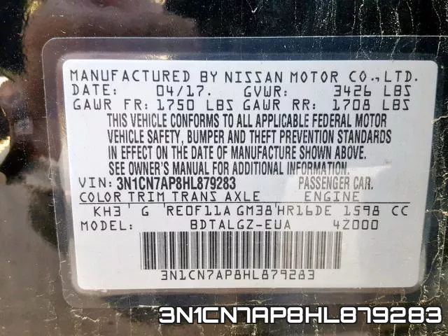 3N1CN7AP8HL879283 фото 2