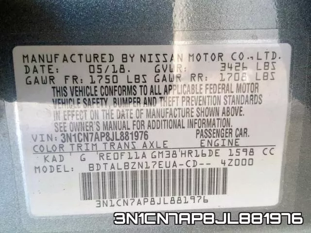 3N1CN7AP8JL881976 фото 2