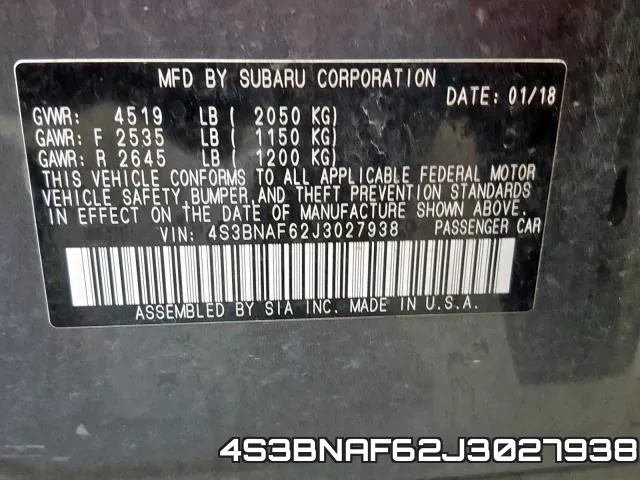 4S3BNAF62J3027938 фото 2