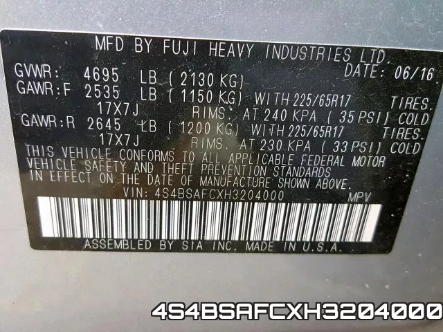 4S4BSAFCXH3204000 фото 2