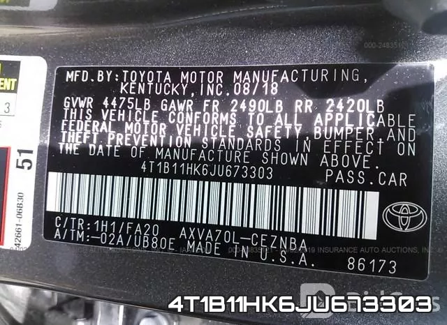 4T1B11HK6JU673303 фото 10