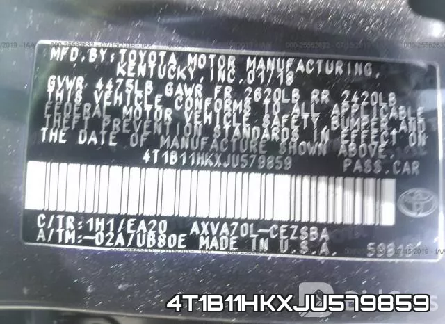4T1B11HKXJU579859 фото 10