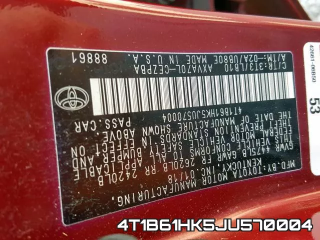 4T1B61HK5JU570004 фото 2