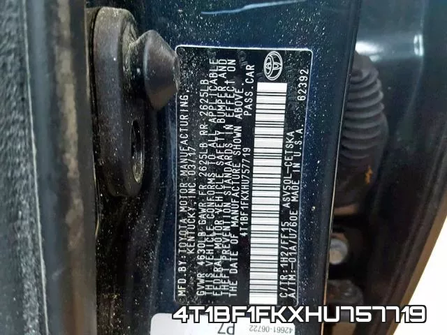 4T1BF1FKXHU757719 фото 2