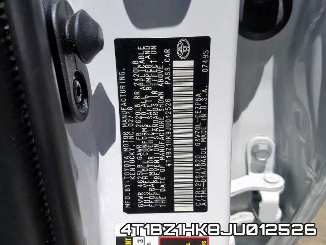 4T1BZ1HK8JU012526 фото 2