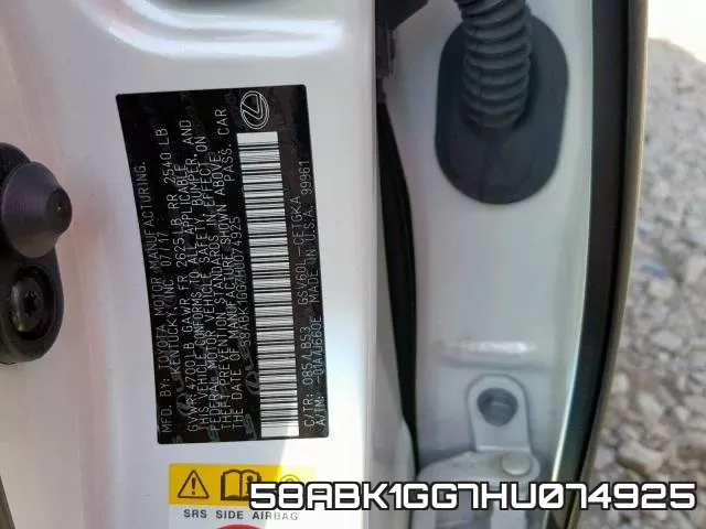 58ABK1GG7HU074925 фото 2