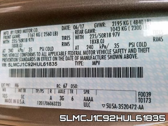 5LMCJ1C92HUL61835 фото 2