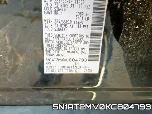 5N1AT2MV0KC804793 фото 2