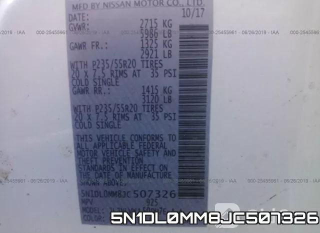 5N1DL0MM8JC507326 фото 10