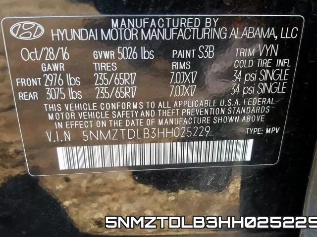 5NMZTDLB3HH025229 фото 2