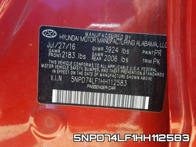 5NPD74LF1HH112583 фото 2