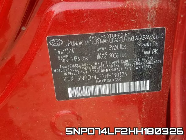 5NPD74LF2HH180326 фото 2