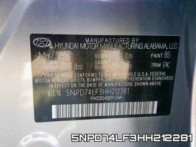 5NPD74LF3HH212281 фото 2