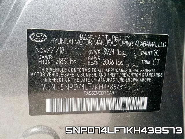 5NPD74LF7KH438573 фото 2