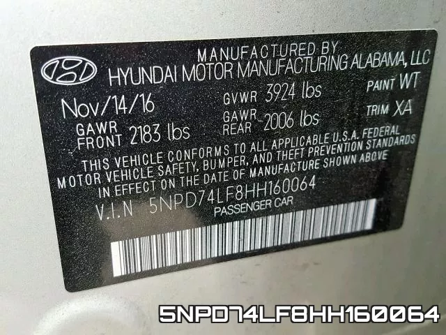 5NPD74LF8HH160064 фото 2