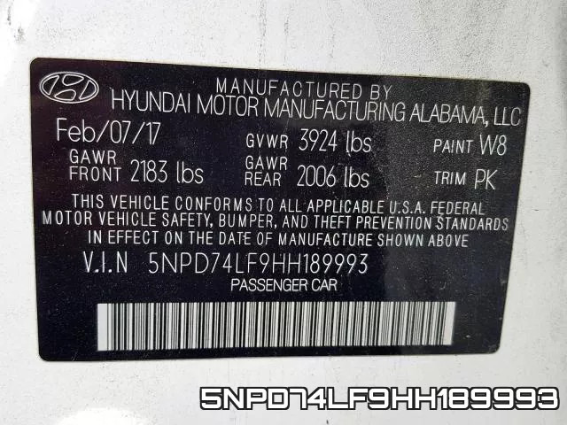 5NPD74LF9HH189993 фото 2