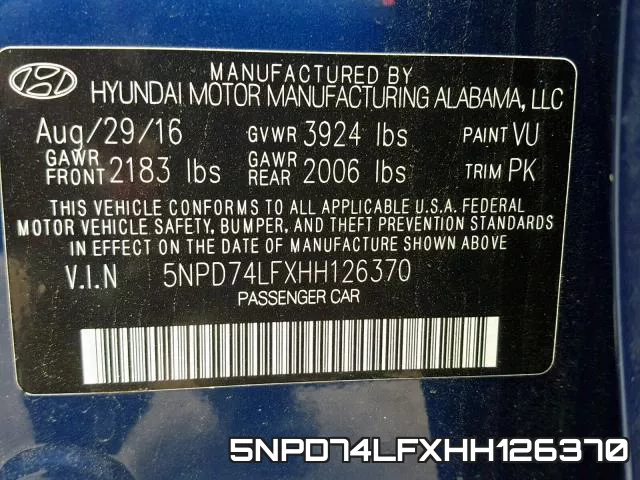 5NPD74LFXHH126370 фото 2