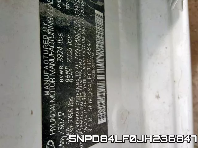 5NPD84LF0JH236847 фото 2