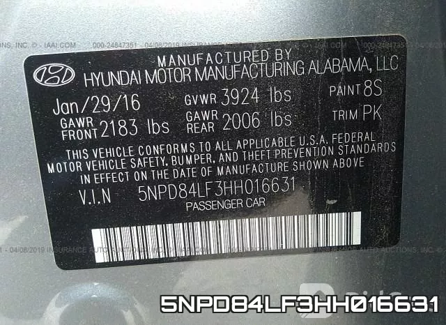 5NPD84LF3HH016631 фото 10