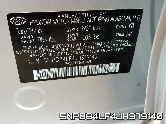5NPD84LF4JH379140 фото 2
