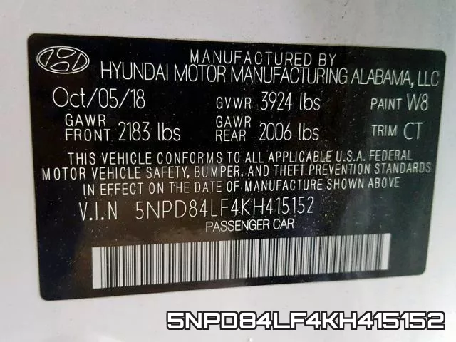 5NPD84LF4KH415152 фото 2