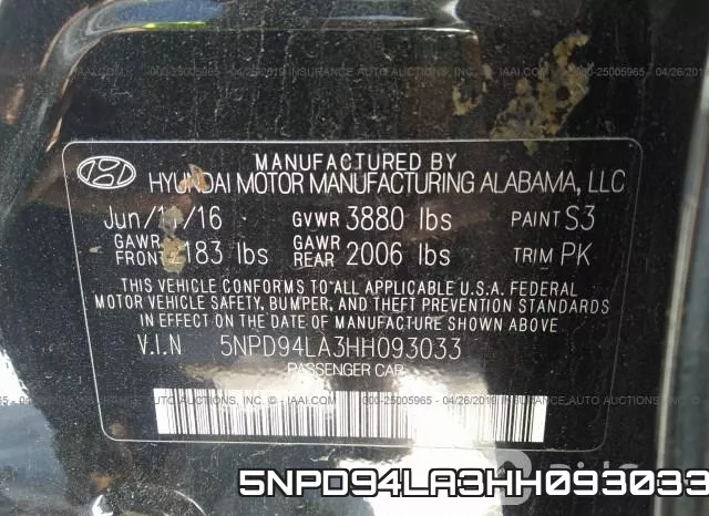 5NPD94LA3HH093033 фото 10