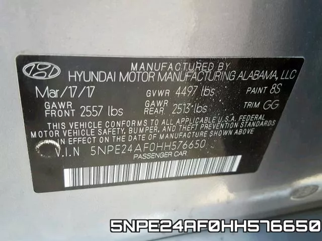 5NPE24AF0HH576650 фото 2